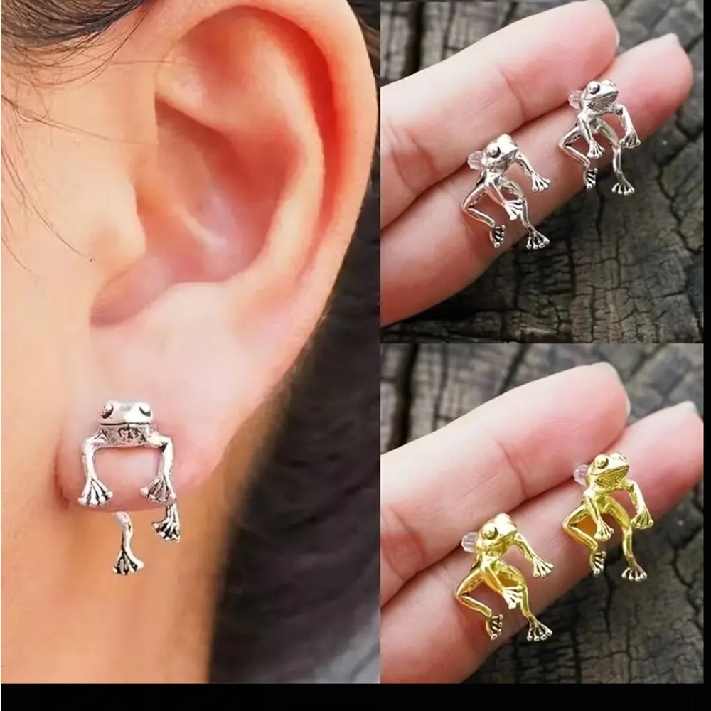 Two Piece Frog Earrings, NWT